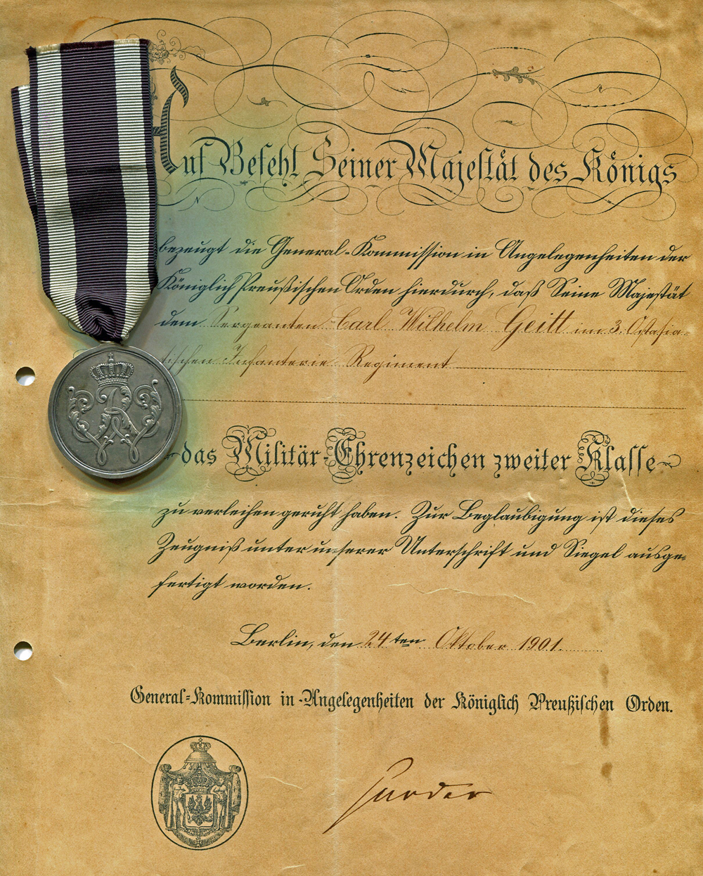 MEZ Urkunde 1901